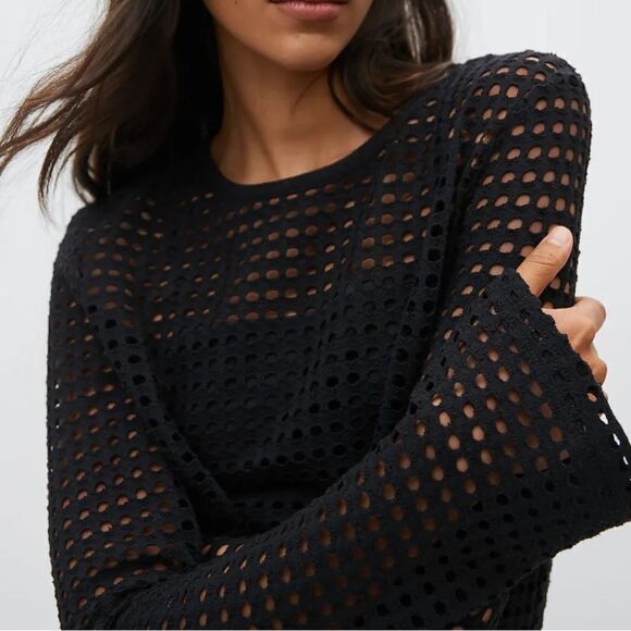 Mango Openwork Cotton Blend Dress - Picture 9 of 9